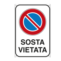 Cartello segnalatore - 20 x 30 cm - SOSTA VIETATA - alluminio - Cartelli Segnalatori - 5624K - 8768955624123 - DMwebShop