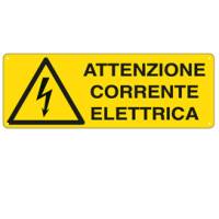 Cartello segnalatore - 35 x 12,5 cm - ATTENZIONE CORRENTE ELETTRICA - alluminio - Cartelli Segnalatori - E1743K - 8769071743620 - DMwebShop