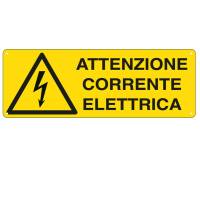 Cartello segnalatore - 35 x 12,5 cm - ATTENZIONE CORRENTE ELETTRICA - alluminio - Cartelli Segnalatori - E1743K - 8769071743620 - DMwebShop