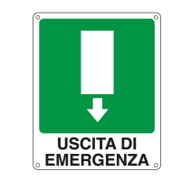 Uscita di emergenza cartello - cartello uscita - 25 x 31 cm - USCITA DI EMERGENZA - alluminio - Cartelli Segnalatori - 20107X - 8769092010756 - DMwebShop