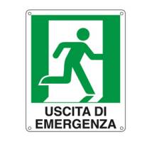 Cartello segnalatore - 25 x 31 cm - USCITA DI EMERGENZA (destra) - alluminio - Cartelli Segnalatori - E20106X - 8769112010636 - DMwebShop