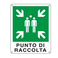 Cartello segnalatore - 25 x 31 cm - PUNTO DI RACCOLTA - alluminio - Cartelli Segnalatori E20153X