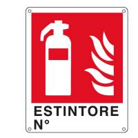 Cartello segnalatore - 25 x 31 cm - ESTINTORE N - alluminio - Cartelli Segnalatori - E20150X - 8769162015032 - DMwebShop