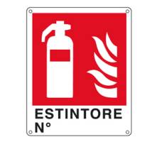 Cartello segnalatore - 25 x 31 cm - ESTINTORE N - alluminio - Cartelli Segnalatori - E20150X - 8769162015032 - DMwebShop