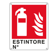 Cartello segnalatore - 25 x 31 cm - ESTINTORE N - alluminio - Cartelli Segnalatori - E20150X - 8769162015032 - DMwebShop