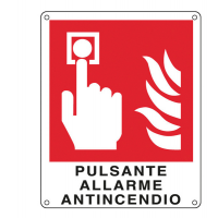 Cartello segnalatore - 12 x 14,5 cm - PULSANTE ALLARME ANTINCENDIO - alluminio - Cartelli Segnalatori - E20174K - 8769182017443 - DMwebShop