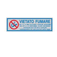 Targhetta adesiva - VIETATO FUMARE - con normativa - 16,5 x 5 cm - conf. 10 pezzi - Cartelli Segnalatori - 96701 - 8771679670130 - DMwebShop