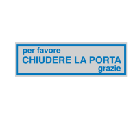 Targhetta adesiva - CHIUDERE LA PORTA - 16,5 x 5 cm - conf. 10 pezzi - Cartelli Segnalatori - 96693 - 9669300010 - DMwebShop