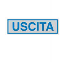 Targhetta adesiva - USCITA - 16,5 x 5 cm - conf. 10 pezzi - Cartelli Segnalatori - 96684 - 9668400010 - DMwebShop