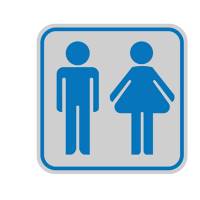 Targhetta adesiva - pittogramma Toilette uomo-donna - 8,2 x 8,2 cm - conf. 10 pezzi - Cartelli Segnalatori - 9644B - 8772069644069 - DMwebShop