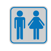 Targhetta adesiva - pittogramma Toilette uomo-donna - 8,2 x 8,2 cm - conf. 10 pezzi - Cartelli Segnalatori - 9644B - 8772069644069 - DMwebShop