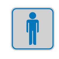 Targhetta adesiva - pittogramma Toilette uomo - 8,2 x 8,2 cm - conf. 10 pezzi - Cartelli Segnalatori - 9642B - 8772079642055 - DMwebShop