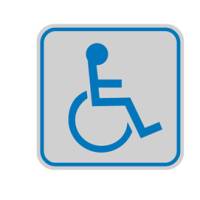 Targhetta adesiva pittogramma Toilette disabili 8,2 x 8,2 cm conf. 10 pezzi - 9653B - 9653B00010 - DMwebShop