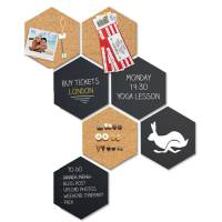 Set Wall Hexagon - lavagne nere e bacheche in sughero esagonali - Securit - FB-CB-HEX - 8719075283363 - DMwebShop
