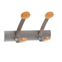 Appendiabiti da muro 2 posti 30 x 11,2 x 17,5 cm metallo legno - 11453