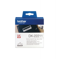 Nastro adesivo - in pellicola - nero-bianco - 29 mm x 15,24 mt - Brother - DK22211 - 4977766628204 - DMwebShop