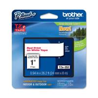 Nastro - rosso-bianco - 24 mm x 8 mt - Brother - TZe252 - 4977766685467 - DMwebShop