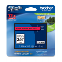 Nastro - nero-rosso - 9 mm x 8 mt - Brother - TZE421 - 4977766685887 - DMwebShop