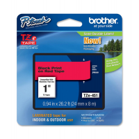 Nastro - nero-rosso - 24 mm x 8 mt - Brother - TZE451 - 4977766686358 - DMwebShop