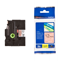 Nastro laminato fluorescente - Nero-Arancio fluo - 12 mm x 5mt - Brother - TZeB31 - 4977766691628 - DMwebShop