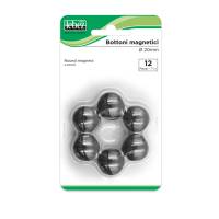 Bottoni magnetici diametro 2 cm nero blister 12 pezzi - 9531