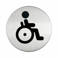 Pittogramma adesivo WC diversamente abili diametro 8,3 cm acciaio Durable 4906,23 - 9616