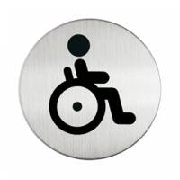 Pittogramma adesivo WC diversamente abili diametro 8,3 cm acciaio Durable 4906,23 - 9616