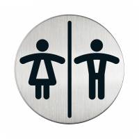 Pittogramma adesivo WC donne uomini diametro 8,3 cm acciaio Durable 4920 23 - 9619