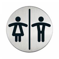 Pittogramma adesivo WC donne uomini diametro 8,3 cm acciaio Durable 4920 23 - 9619