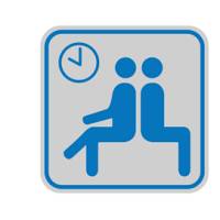 Targhetta adesiva pittogramma Sala d attesa 8,2 x 8,2 cm - 10759