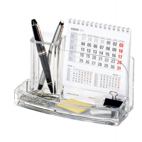 Portatutto da scrivania - acrilico - 20 x 12 x 10 cm - trasparente - Lebez - 1685 - 8007509016855 - DMwebShop