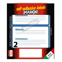 Etichette adesive mittente-destinatario - in carta - permanenti - 115 x 70 mm - 2 etichette per foglio - 10 fogli - bianco - Markin - X10001 - 8007047035004 - DMwebShop
