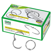 Anelli metallici - 2 cm - per rilegatura - conf. 100 pezzi - Lebez - 451 - 8002787004518 - DMwebShop