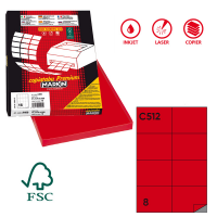 Etichetta adesiva C512 - permanente - 105 x 74,25 mm - 8 etichette per foglio - rosso - scatola 100 fogli A4 - Markin - 210C512RO - 8007047022554 - DMwebShop
