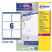 Etichetta adesiva L7166 - permanente - 99,1 x 93,1 mm - 6 etichette per foglio - bianco - conf. 100 fogli A4 - Avery - L7166-100 - 5014702175329 - DMwebShop