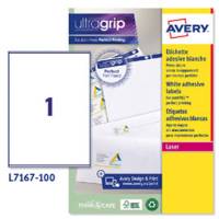 Etichetta adesiva L7167 - permanente - 199,6 x 289,1 mm - 1 etichetta per foglio - bianco - conf. 100 fogli A4 - Avery - L7167-100 - 5014702004322 - DMwebShop