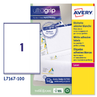 Etichetta adesiva L7167 - permanente - 199,6 x 289,1 mm - 1 etichetta per foglio - bianco - conf. 100 fogli A4 - Avery - L7167-100 - 5014702004322 - DMwebShop
