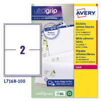Etichetta adesiva L7168 - permanente - 199,6 x 143,5 mm - 2 etichette per foglio - bianco - conf. 100 fogli A4 - Avery - L7168-100 - 5014702175442 - DMwebShop