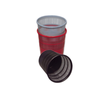 Cestino gettacarte - altrezza 31,5 cm - Ø 30 cm - traforato - 15 lt - nero - Presbitero X851003