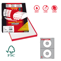 Etichetta adesiva per CD A461 - permanente - Ø CD 114,5 mm - foro 41 mm - 2 etic. per foglio - Markin - X210A461COP - 8007047021212 - DMwebShop