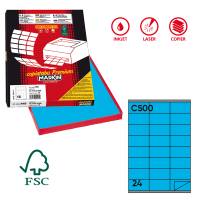Etichetta adesiva C500 - permanente - 70 x 36 mm - 24 etichette per foglio - blu - scatola 100 fogli A4 - Markin - X210C500BL - 8007047023681 - DMwebShop