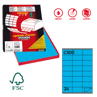 Etichetta adesiva C500 - permanente - 70 x 36 mm - 24 etichette per foglio - blu - scatola 100 fogli A4 - Markin - X210C500BL - 8007047023681 - DMwebShop