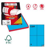 Etichetta adesiva C519 - permanente - 105 x 148,5 mm - 4 etichette per foglio - blu - scatola 100 fogli A4 - Markin - X210C519BL - 8007047024107 - DMwebShop