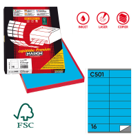 Etichetta adesiva C501 - permanente - 105 x 36 mm - 16 etichette per foglio - blu - scatola 100 fogli A4 - Markin - X210C501BL - 8007047023759 - DMwebShop