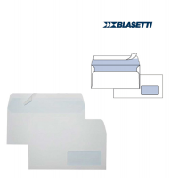 Busta bianca - con finestra - serie Eco Strip Laser - adatta a stampa laser - 110 x 230 mm - 90 gr - conf. 500 pezzi - Blasetti - 0157 - 8007758001572 - DMwebShop