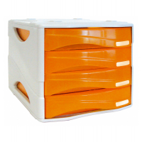 Cassettiera Smile - 29 x 38 x 25,5 cm - 4 cassetti da 5 cm - grigio-arancio trasparente - Arda - TR15P4PAR - 8003438004758 - DMwebShop