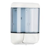 Dispenser da muro per sapone liquido - 12,8 x 11,2 x 20,5 cm - capacita' 1 lt - bianco-azzurro trasparente - Mar Plast - A61501 - 8020090092350 - DMwebShop