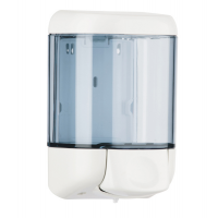 Dispenser da muro per sapone liquido - 12,8 x 11,2 x 20,5 cm - capacita' 1 lt - bianco-azzurro trasparente - Mar Plast - A61501 - 8020090092350 - DMwebShop