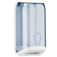 Dispenser di carta igienica in fogli - 15,8 x 13 x 30,7 cm - trasparente-bianco - Mar Plast - A62110 - 8020090005138 - DMwebShop