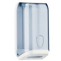 Dispenser di carta igienica in fogli - 15,8 x 13 x 30,7 cm - trasparente-bianco - Mar Plast - A62110 - 8020090005138 - DMwebShop